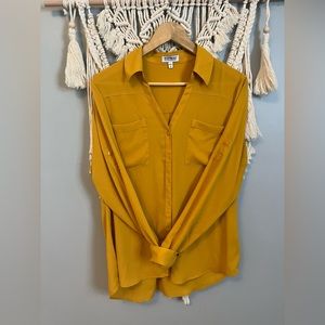 •GUC• Express Portofino Blouse - Mustard/Sunny Yellow - L